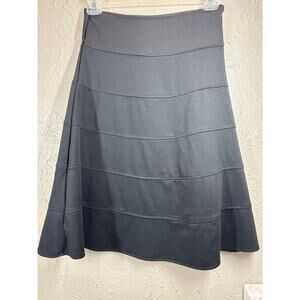 Linea Domani Womens Black Skirt Zip Up Waist Tiered Stretch Size 2‎